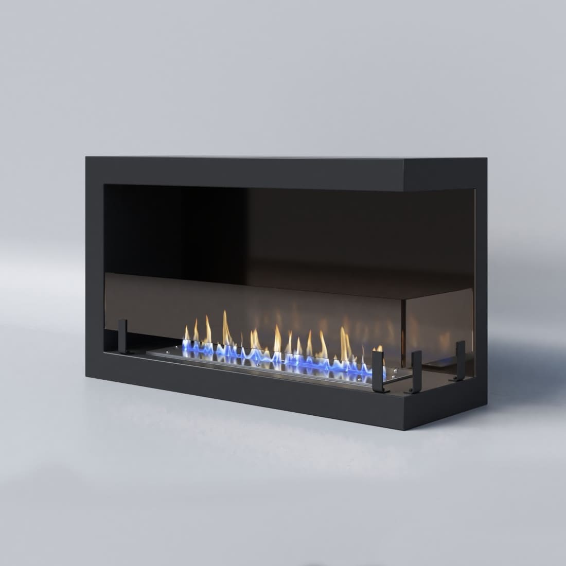 Биокамин "Русский огонь" Честер 700 угловой правый с декоративным стеклом (стемалитом) по цене 29 500 руб.