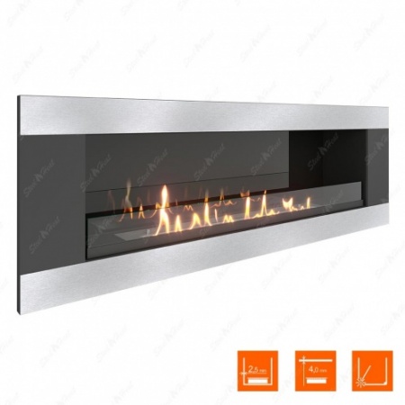 Биокамин SteelHeat LONG-H 1200 стекло + стемалит по цене 60 200 руб.