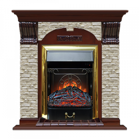 Арочный Грот однотонный (красное дерево)+Majestic Brass