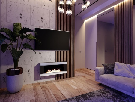 Биокамин "Русский огонь" Модерн 900N настенный с защитным стеклом по цене 33 250 руб.